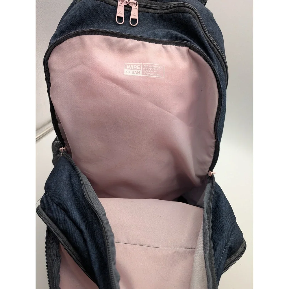 Adidas LoadSpring Backpack Navy Blue Pink Heathered School Travel Bag
